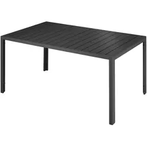 Tectake Gartentisch 150 x 90 x 74,5 cm Schwarz