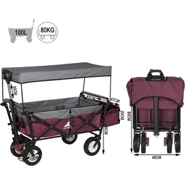 Woltu Bollerwagen faltbar mit Dach Fuschia