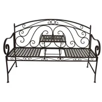Lomadox Bank mit hochklappbarem Tisch Gartenbank Terrassenbank Balkonbank schwarz,