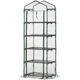 Outsunny Mini-Gewächshaus mit 5 Regalen transparent