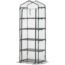 Outsunny Mini-Gewächshaus mit 5 Regalen transparent