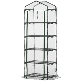 Outsunny Mini-Gewächshaus mit 5 Regalen transparent