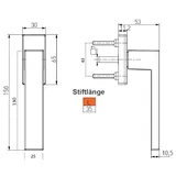 MS Beschläge Fensterolive pulverbeschichtet Schwarz Fenstergriff Aluminiumgriff 45° Rasterung