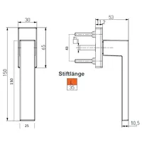 MS Beschläge Fensterolive pulverbeschichtet Schwarz Fenstergriff Aluminiumgriff 45° Rasterung