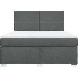 vidaXL Boxspringbett 180 x 200 cm Dunkelgrau