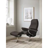 Stressless Stressless® »Sunrise«, (Set, Relaxsessel mit Hocker), mit Hocker, mit Cross Base, Größe S, M & L, Holzakzent Schwarz, braun