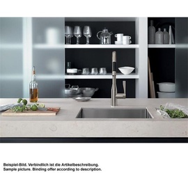 Dornbracht Sync Spültischarmatur, mit Brausefunktion schwenkbar, Ausladung 240mm, Chrom gebürstet