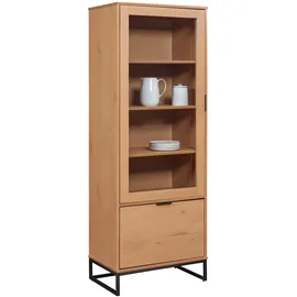 Interlink Inter Link Vitrinenschrank Vivo 2T Oak lackiert Holz B/H/L: ca. 45x190x70 cm - 2 Türen - Kiefer Massivholz