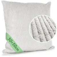 ANRO Kissenbezug Kissenhüllen Kissen Deko-Kissen Zierkissen Zierkissenbezug Kordsamt Weiß