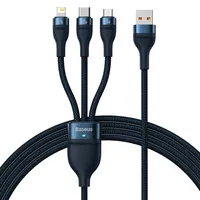 Baseus 3in1 USB Kabel Flash Series, USB-C + USB + Lightning, 100W, 1.2m blau