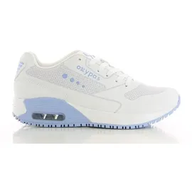 Oxypas moderner Sneaker Ela SRC Arbeiten Sneaker,White with Light Blue,37 EU