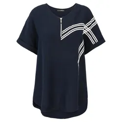Leinen-Blusen-Shirt Doris Streich blau, 40