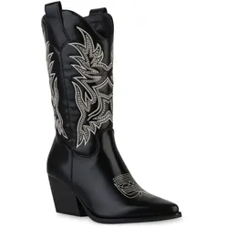 Damen Cowboystiefel in Schwarz