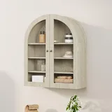 Garvee Wandschrank Mit 4 Böden, Acryltür, Gewölbte Oberseite, Ideal Als Badezimmerschrank Oder Medizinschrank