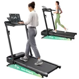 Smart Laufband mit automatischer Steigung, Schreibtisch-Laufband mit Workstation & 16-Zoll-Laptop-Ablage, leiser Dual-Brushless-Motor, gelenkschonendes Walking Pad für Büro, Homeoffice & Fitness