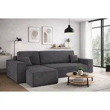 kaiser möbel Ecksofa Dicker Cord 2-Sitzer Dunkelgrau