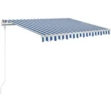 vidaXL Markise Automatisch 300x250 cm Blau und Weiß