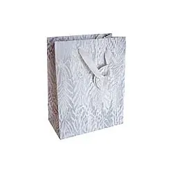 Geschenktragetasche beflockt weiß 41292 23x18x10cm