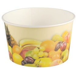 Papstar 200 Eisbecher rund 200 ml »Früchte« gelb, 6 cm