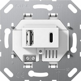 Gira 234900 USB-Spannungsversorgung 2-fach Typ A/C Einsatz Weiß