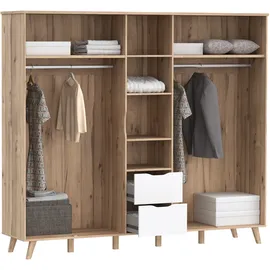 Forte Drehtürenschrank Vankka 228,8 x 201,5 x 52,7 cm Beige