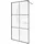 Home Deluxe - Duschabtrennung - BAKI - Breite: 160 cm, Schwarzer Rahmen, Klarglas, 6 Raster Optik - 10 mm ESG - Sicherheitsglas I Walk in Dusche, D... - Transparent