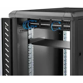 Startech CABSHELF1U10 Server Schrank Fachboden, 1 HE, 25 cm Schwarz