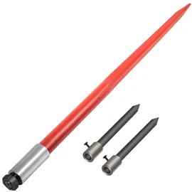 Vevor Frontladerzinken 49" Ballenzinken3000 lbs Kapazität, Ballengabel Zinken, Rot beschichtete Ballen Gabeln, Ballengabel frontlader mit 2 Stabilisator Spears
