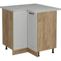 Vicco Vicco, Eckunterschrank R-Line, Weiss Landhaus/Goldkraft Eiche, 75.6 cm