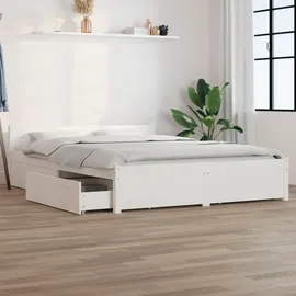 vidaXL Bett mit Schubladen 140 x 200 cm Weiß