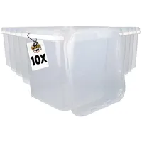 FixedByU | 10x Kunststoffeimer mit Deckel pp, eckig, transparent