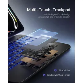 Inateck Magnetische Tastatur Hülle für iPad A16 11/10 Gen Schwarz