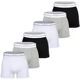 Ellesse AMBRIA Trunks Schwarz / Weiß / Grau XXL 6er Pack