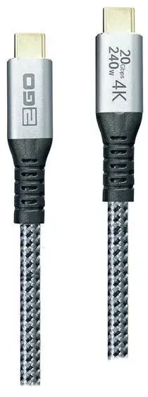 2GO 797515 USB Kabel USB 3.2 Gen 2x2 2 m USB C 20 Gbit/s 240 W Silber