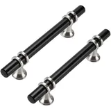 goldenwarm 10 Stück Griffe für Küchenschränke Möbelgriffe 96mm Edelstahl Möbel Schwarz Türgriffe Küche Schrankgriffe Küchengriffe Sliver&Schwarz