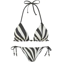 French Connection Triangel-Bikini Louise Schwarz/Creme 36 Cup C/D