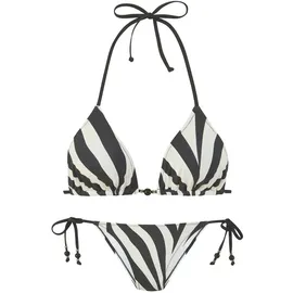French Connection Triangel-Bikini Louise Schwarz/Creme 36 Cup C/D