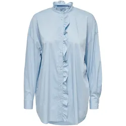 Sofia Frill Bluse - luftig blau - ONLY