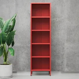 Jan Nowak Bücherregal Metall 50 x 180 x 35 cm Rot