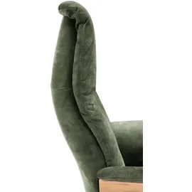 Nils Olsen Drehsessel Frederik Leder/Mikrofaser 78 x 113 x 79 cm Grün mit Relaxfunktion