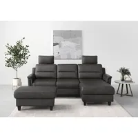 sit&more Ecksofa SIT & MORE "Farö L-Form", grau (anthrazit), B:234cm H:90cm T:168cm, Sofas, Ecksofa, inklusive Federkern, wahlweise mit Bettfunktion und Bettkasten
