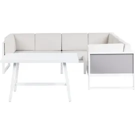 Beliani 6-Sitzer Lounge Set Aluminium grau/weiß