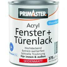 Primaster Acryl Fenster + Türenlack weiß seidenmatt 0,375 l