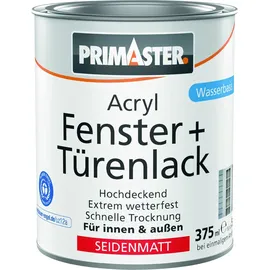 Primaster Acryl Fenster + Türenlack weiß seidenmatt 0,375 l
