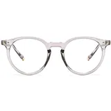 AOOLIA Runden Lesebrille Damen, Ultraklare Sicht Männer Frauen Lesebrille Lesehilfe, Lesebrillen Sehhilfe Blaulichtbrille (Grau, 2.5, x)