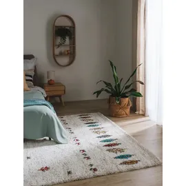 benuta nest Hochflorteppich, Beige, Textil, Rauten, Rechteckig, 120x170 cm, Oeko-Tex® Standard 100, wasserabweisend, Teppiche & Böden, Teppiche, Hochflorteppiche & Shaggys