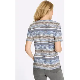 Sieh an! Kurzarm-Shirt in hellblau-ecru-bedruckt | Gr.: 48