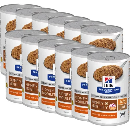 Hill's Prescription Diet Kidney + Mobility Hundefutter Mit Huhn Dosen 12x370g