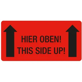 Eichner 250 EICHNER Warnetiketten rot »Hier oben!« 100,0 x 50,0 mm