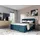 Fun Möbel Boxspringbett Schlafzimmerbett Linnea 200x220cm Stoff Blau inkl. Bettkasten